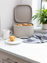 Next Kitchencraft Cream Textured Square Cake Storage Tin Large- Buy online at McGrocer