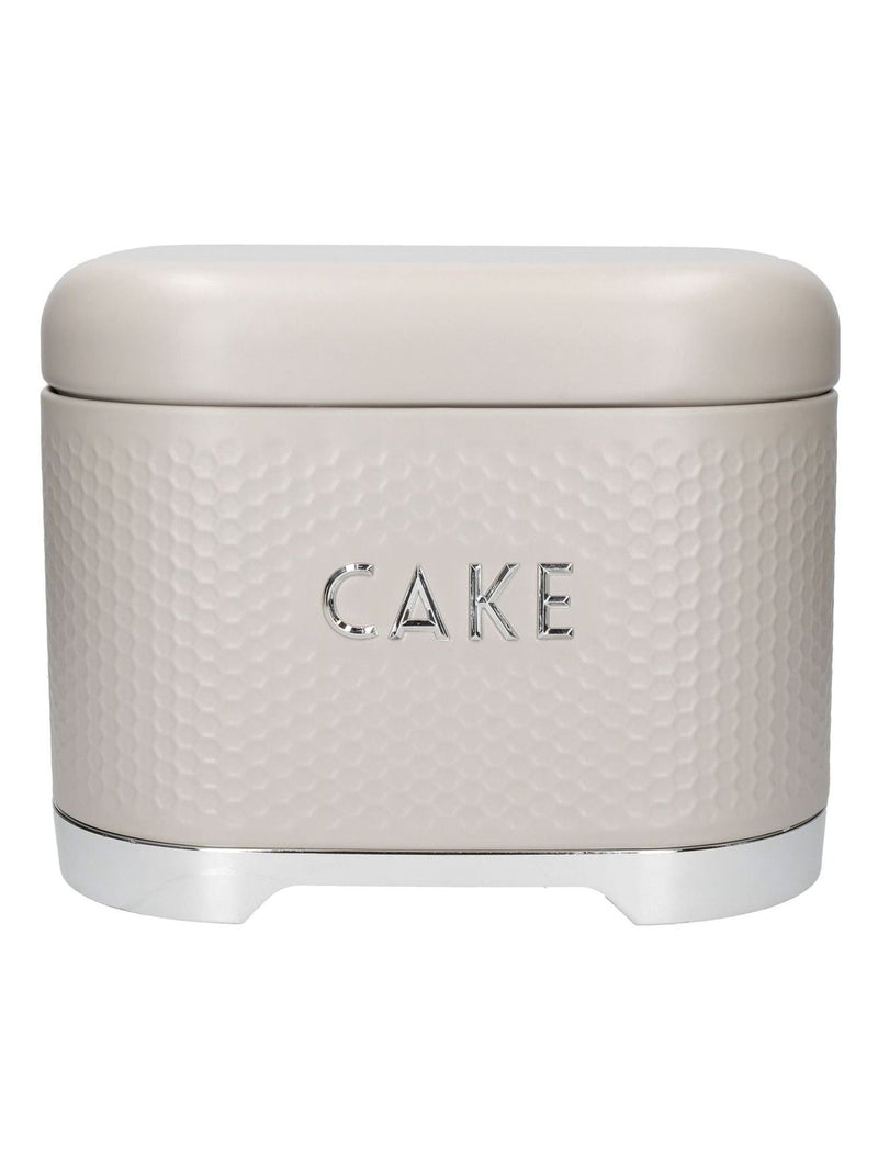 Kitchencraft cream textured square cake storage tin large, UK version