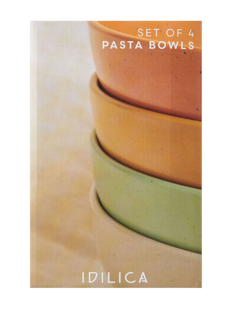 Kitchencraft set of 4 multi-coloured stoneware pasta bowls, UK version