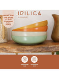 Kitchencraft set of 4 multi-coloured stoneware pasta bowls, UK version