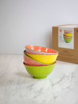Next Kitchencraft Set of 4 Pink Patterned Ceramic Cereal Bowls- Buy online at McGrocer