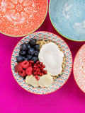 Kitchencraft set of 4 pink patterned ceramic cereal bowls, UK version