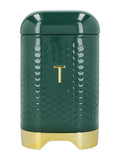 Kitchencraft green textured geometric tea coffee sugar canisters set, UK version