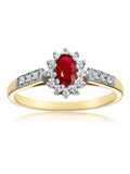 The Diamond Store ruby diamond gold ring (British brand)