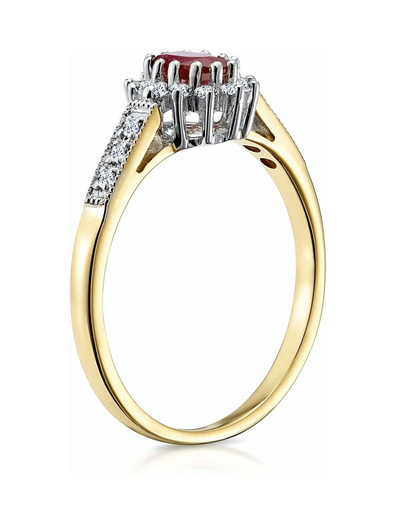 The Diamond Store ruby diamond gold ring (British brand)