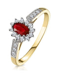 The Diamond Store ruby diamond gold ring (British brand)