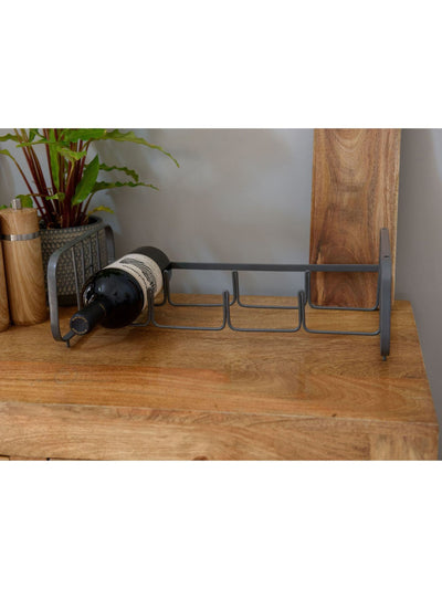 Next Kitchencraft Grey Vintage Style Stackable Metal Wine Rack 4-Bottle- Buy online at McGrocer