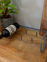 Next Kitchencraft Grey Vintage Style Stackable Metal Wine Rack 4-Bottle- Buy online at McGrocer