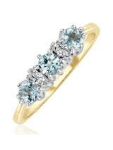 Next The Diamond Store 9K Gold Blue Topaz Diamond Ring 0.51 CT- Buy online at McGrocer