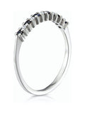 The Diamond Store 9K White Gold Sapphire 0.10ct And Diamond Ring