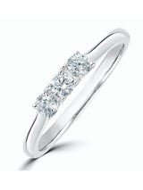 Next The Diamond Store 9K White Gold Lab Diamond Trilogy Ring 3 Stone- Buy online at McGrocer