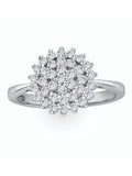 The Diamond Store Diamond Cluster Ring 9k White Gold 0.50ct (British brand)