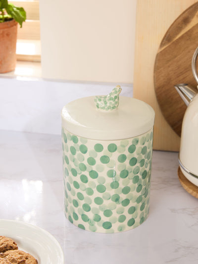 برطمان بسكويت دجاج Sage Green Pat بتصميم مرسوم يدويًا 22 سم