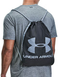 Under Armour Ozsee sackpack bag in black and grey, UK version