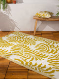 Furn Mustard Tocorico outdoor rug reversible leaf pattern (British brand)