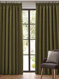 Furn Olive Green Dawn textured blackout curtains (British brand)