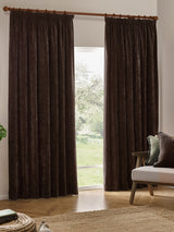 Next Yard Brown Heavy Chenille Lined Pencil Pleat Curtains- Buy online at McGrocer