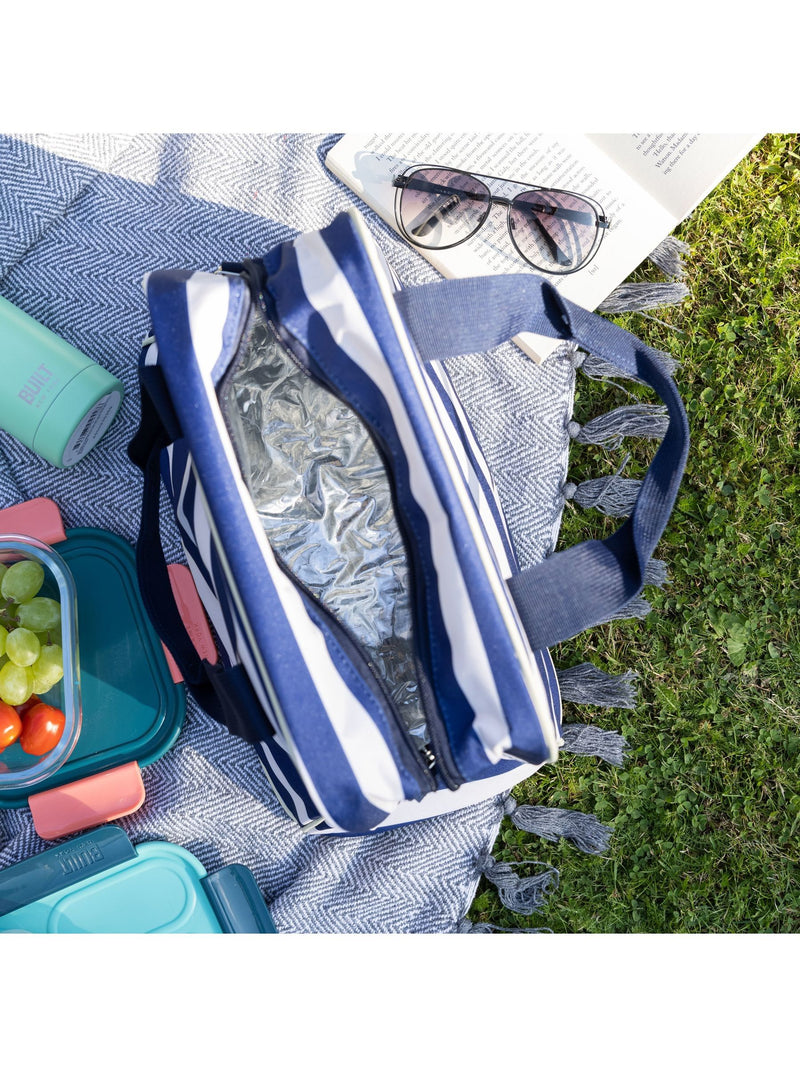 Kitchencraft blue insulated striped lunch cool bag 11.5L, UK version