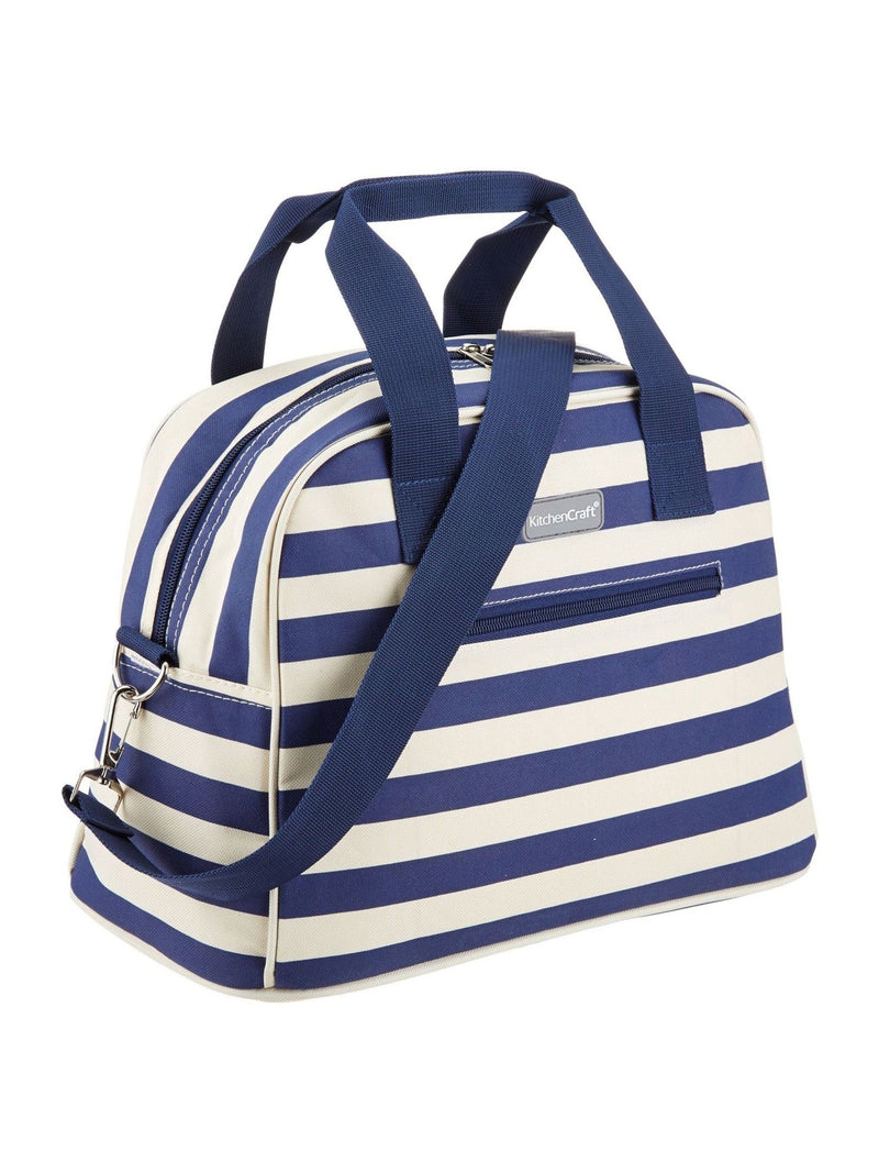Kitchencraft blue insulated striped lunch cool bag 11.5L, UK version