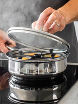 Next Kitchencraft Silver Non-Stick Stainless Steel 4 Egg Poacher Pan- Buy online at McGrocer