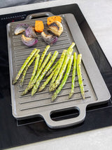 Next Kitchencraft Grey 2-Sided Induction Griddle Plate Cast Iron Pan- Buy online at McGrocer