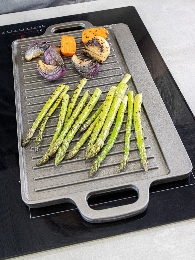 Kitchencraft grey 2-sided induction griddle pan, UK version