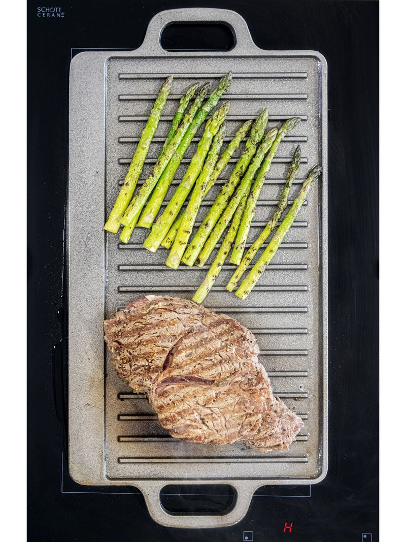 Kitchencraft grey 2-sided induction griddle pan, UK version