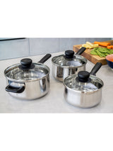KitchenCraft Silver Extra-Deep Medium Induction Saucepan with Lid