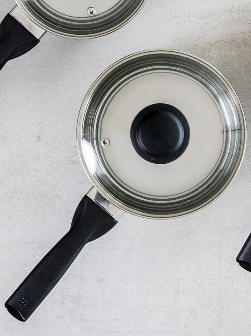 KitchenCraft silver extra-deep medium induction saucepan with lid - British product