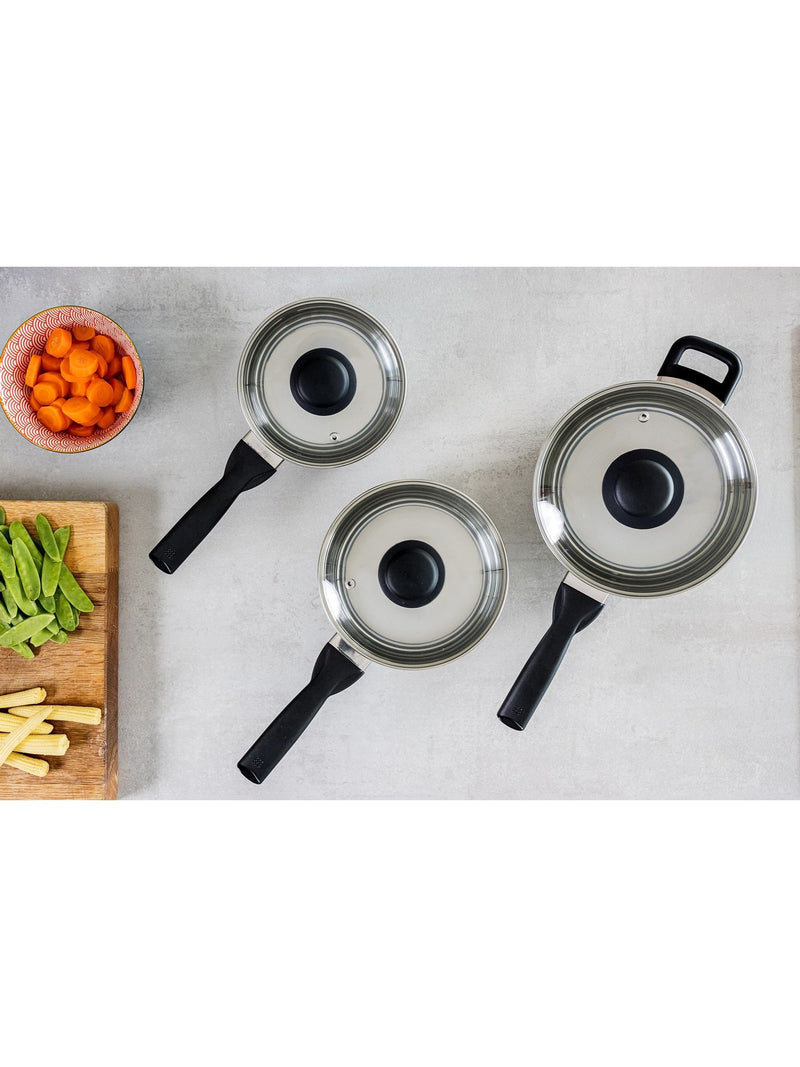 KitchenCraft silver extra-deep medium induction saucepan with lid - British product