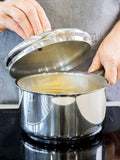 KitchenCraft silver extra-deep medium induction saucepan with lid - British product