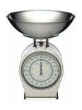 Kitchencraft cream vintage mechanical kitchen scale with bowl, UK version