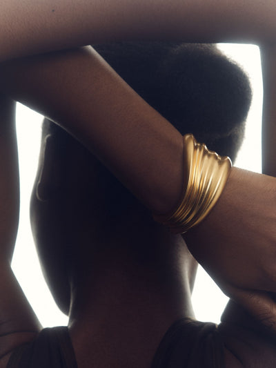 Next Reiss Gold Tone Florence Fluid Sculpted Cuff Bracelet- Buy online at McGrocer
