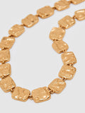 Reiss Gold Tone Mila Molten Square Necklace, imported from the UK