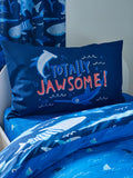 Catherine Lansfield Blue Jawsome Shark Reversible Duvet Cover Set - British product