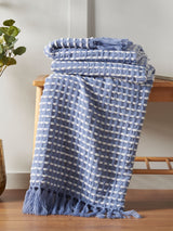 Next Catherine Lansfield Blue Stab Stitch Blanket Throw 125 x 150cm- Buy online at McGrocer
