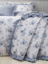 Next Catherine Lansfield Blue Lucie Floral Frill Reversible Bedspread- Buy online at McGrocer