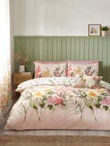 Catherine Lansfield Pink Countryside Floral Reversible Duvet Cover Set