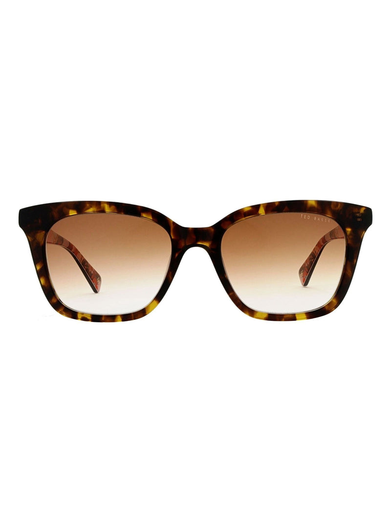 Ted Baker Brown Tyde sunglasses in black with floral temple - British product