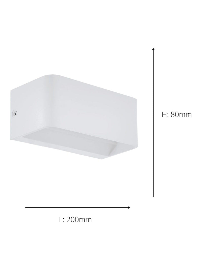 Eglo Sania white aluminium LED cube wall light - British product