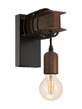 Eglo black and gold Townshend wall light, imported from the UK