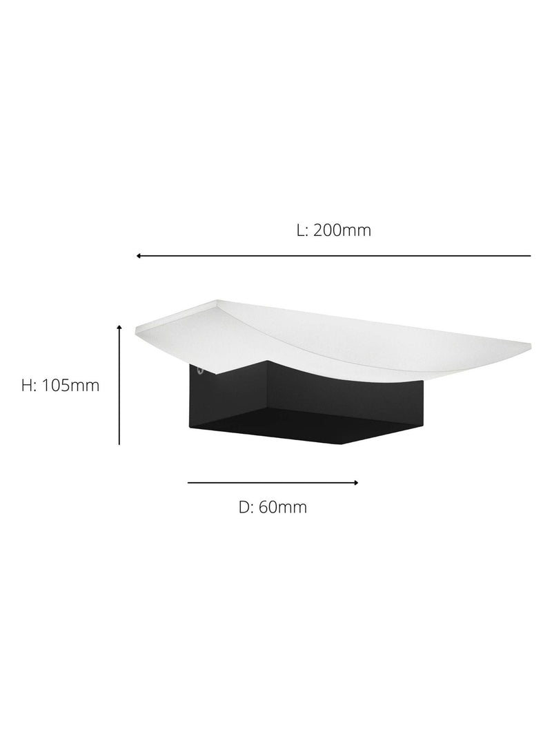 Eglo Black Metrass LED wall light - British product