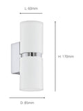 Eglo Passa LED wall light with chrome mount, imported from the UK