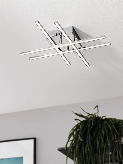 Next Eglo Lasana 1 LED Chrome Flush Ceiling Light- Buy online at McGrocer
