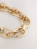 Gold tone double link chunky chain necklace - British product