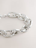 Silberfarbenes, doppelt verkettetes, klobiges Mode-Armband
