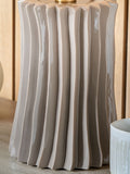 Pacific Lifestyle Devony pleated ceramic table lamp taupe 56cm, UK version