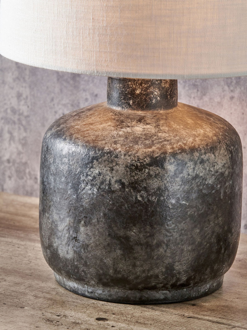 Pacific Lifestyle grey vulcan stoneware table lamp, UK version