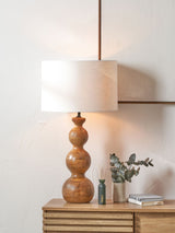 Next Pacific Lifestyle Brown Nyari Mango Wood 3 Ball Design Table Lamp- Buy online at McGrocer