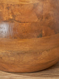 Pacific Lifestyle brown mango wood table lamp with white linen shade (British brand)